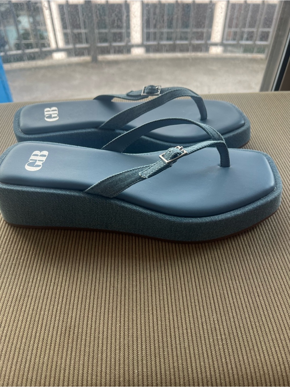 Gianni Bini Denim Platform Flip Flop Sandals for Women - Casual Summer Style